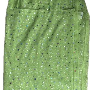 Two Sheer Chartreuse Curtains